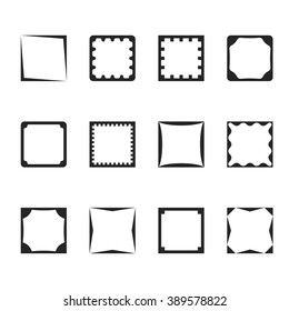 Set of the square frames. Different design and miscellanea use.