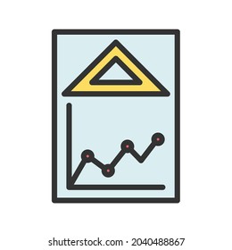 Set Square and Graph icon vector image. Can also be used for Physical Fitness. Suitable for mobile apps, web apps and print media.