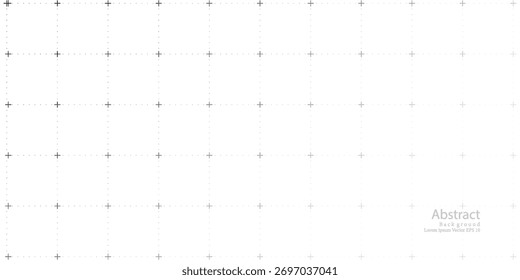 Set of square grid background with lines and dots with empty space on white backdrop. futuristic technology concept