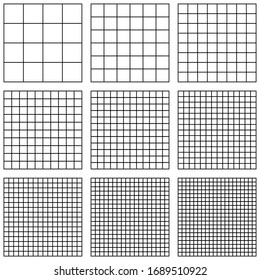 set square grid, with different point size, vector pattern grid Pixel Per Inch, PPI pixel density electronic device image