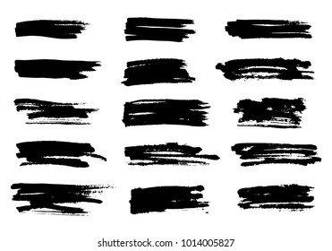 Set of square horizontal grunge banners, vector illustration.