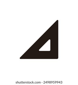 Set square icon. Flat silhouette version.