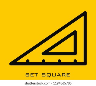 Set square icon signs