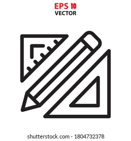 Set Square icon vector. Design tools icon concept for app or website. Eps 10 vector illustration.