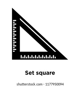 Set square icon vector isolated on white background, logo concept of Set square sign on transparent background, filled black symbol