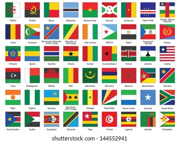 Set Square Icons African Flags Stock Vector (Royalty Free) 144552941 ...