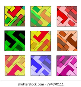 Set of square icons with different shades on a white background