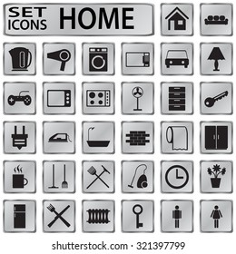 set of square icons Home