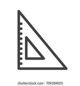 Set square line icon, outline vector sign, linear style pictogram isolated on white. Symbol, logo illustration. Editable stroke. Pixel perfect graphics