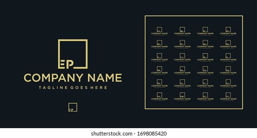 conjunto de inspiración de diseño de logotipo cuadrado