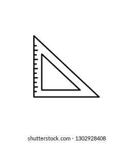 set square, measure icon. Element of education illustration. Signs and symbols can be used for web, logo, mobile app, UI, UX