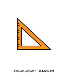 set square, measure icon. Element of education illustration. Signs and symbols can be used for web, logo, mobile app, UI, UX on white background