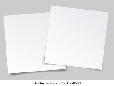 Set of square note papers. Set of square and rectangular note papers. Vertical and horizontal template design.