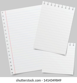 Set of square note papers. Set of square and rectangular note papers. Vertical and horizontal template design.