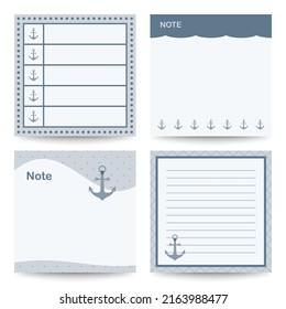 Set of square notepads with Anchor