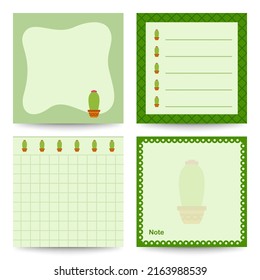 Set of square notepads with Cactus