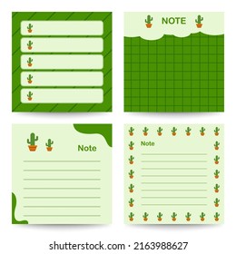 Set of square notepads with Cactus