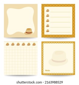 Set of square notepads with Fedora Hat