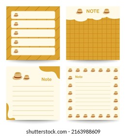 Set quadratischer Notebooks mit Fedora-Hut