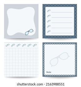 Set of square notepads with Glasses