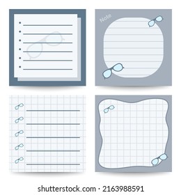 Set of square notepads with Glasses