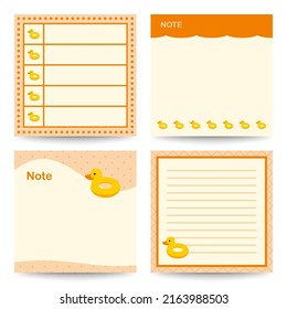 Set of square notepads with Inflatable Duck