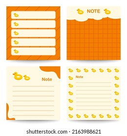 Set of square notepads with Inflatable Duck