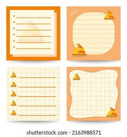 Set of square notepads with Sailboat