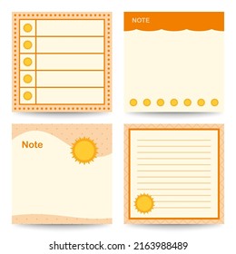 Set of square notepads with Sun