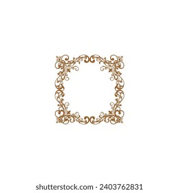 Set Square with Ornament Brown Color frame