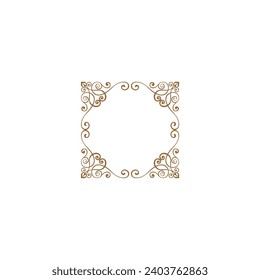 Set Square with Ornament Brown Color background