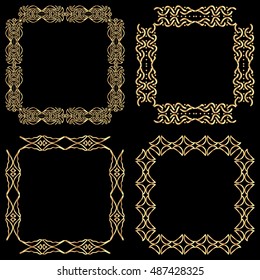 Set square ornamental decorative frames to insert text or image for banner, logo, invitation, brochure, card