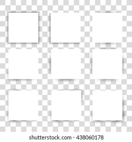 Set of Square Papers With Different Shadows. Vector Illustration