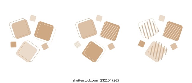 Viereckiges pastellbeige-braunes Memphis-Element