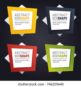 Set of square polygon banners of bright colors. Ready to use option infographics. Flashy frame for your message.