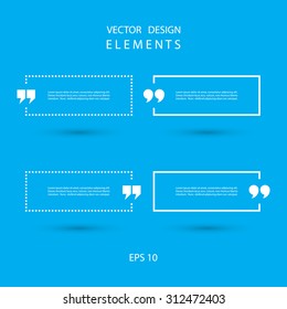 Set of square quote text bubbles. Vector illustration.