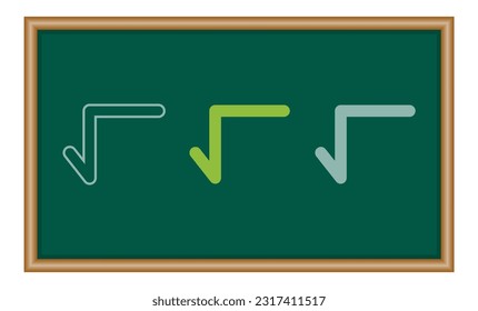 Satz quadratischer oder radikaler Symbole in der Mathematik. Mathe-Ressourcen für Lehrer und Schüler. Vektorgrafik.