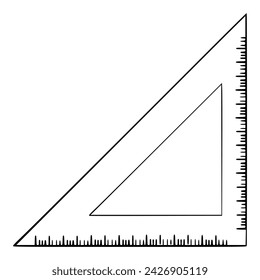 set square ruler illustration hand drawn outline sketch vector	
