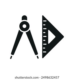 Set square ruler triangle compass icon vector design templates simple and modern concept