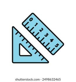 Conjunto de Regla cuadrada triángulo brújula icono Vector diseño Plantillas concepto simple y moderno