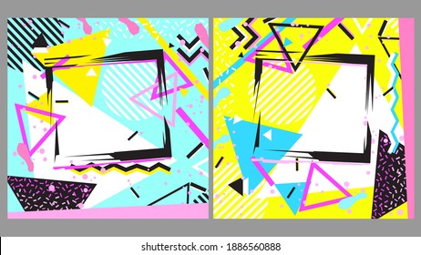 Set of Square size Background, vector illustration.
Design for fashion work ,banner ,card ,frame ,web ,illustration ,catalog,social
