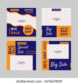Set von Square Social Media Post-Banner-Vektorillustrationen mit Bildplatinhaber
