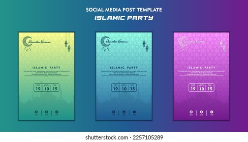 Set of Square social media post template for ramadan kareem and Good for and good for another islamic party