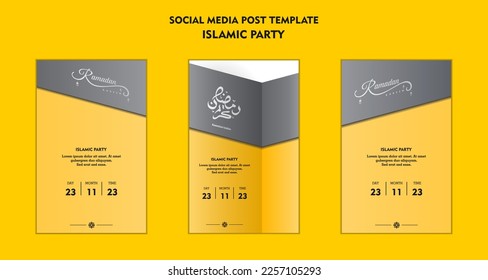Set of Square social media post template for ramadan kareem and Good for and good for another islamic party