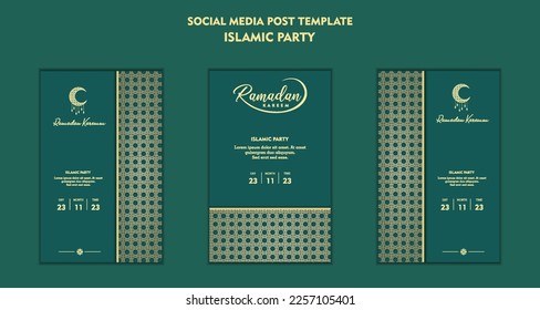 Set of Square social media post template for ramadan kareem and Good for and good for another islamic party