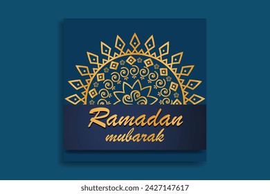Set of Square social media post template in green, white and gold with lantern design. Iftar mean is breakfasting. social media template with islamic background design