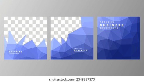 set of square. social media template. abstract geometric triangles background with copy space area for picture or text