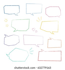 Set of square speech bubbles, vector eps 10 illustration