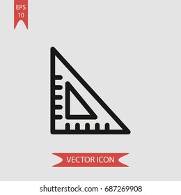 Set square vector icon, illustration symbol