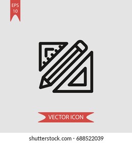 Set square vector icon, illustration symbol